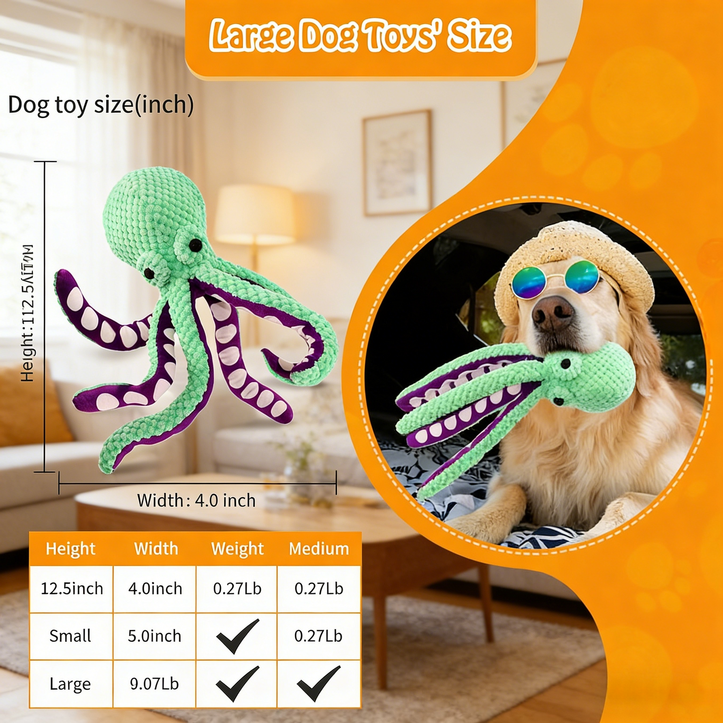 Dog Toys- Plush Dog Toys with Soft Fabric for Small, Medium, and Large Dogs Daily Companionship