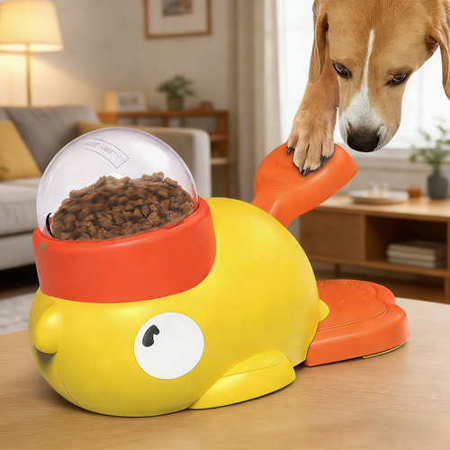 Dog Interactive Treat Dispenser Toy, Food Puzzle Slow Feeder (Yellow)