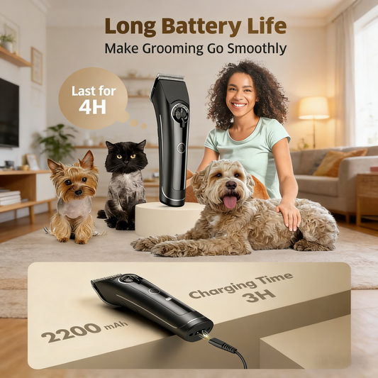 Trimmer with LED Light, Paw Trimmer for Dogs &Cats 0.8inch/20mm Wide Blade, 35dB Cordless Electric Pet Paw Grooming Clippers for Paws, Ears,