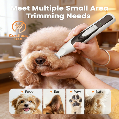 Dog Paw Trimmer with LED Light, Paw Trimmer for Dogs &Cats 0.8inch/20mm Wide Blade, 35dB Cordless Electric Pet Paw Grooming Clippers for Paws