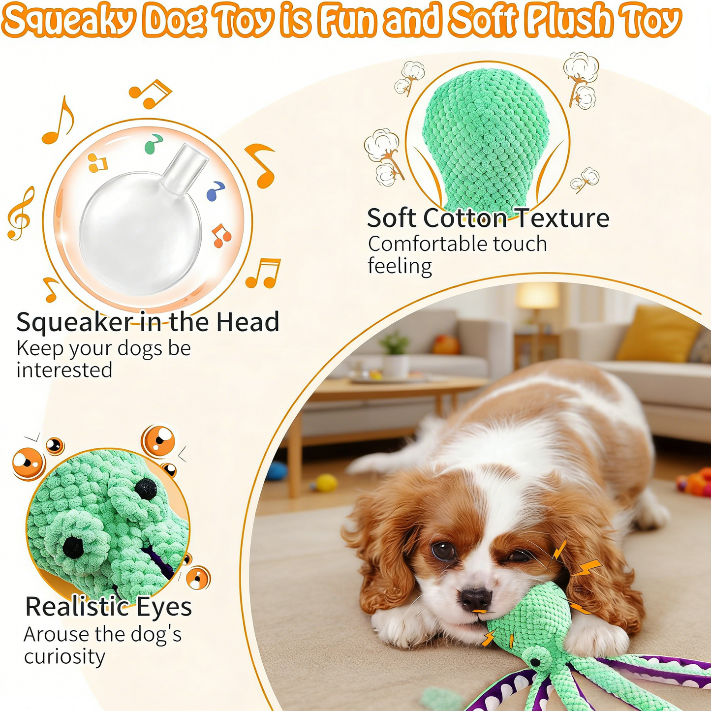 Dog Toys- Plush Dog Toys with Soft Fabric for Small, Medium, and Large Dogs Daily Companionship