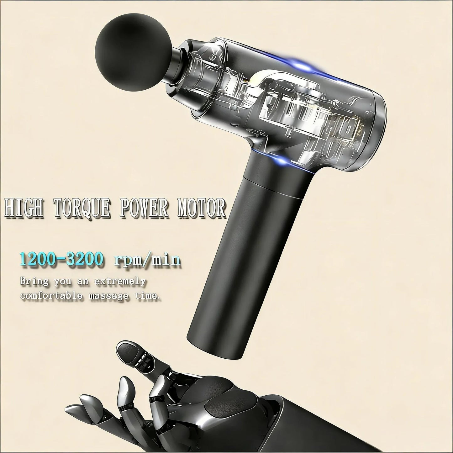 Deep Tissue Massage Gun, 8 Heads & 20 Adjustable Speeds